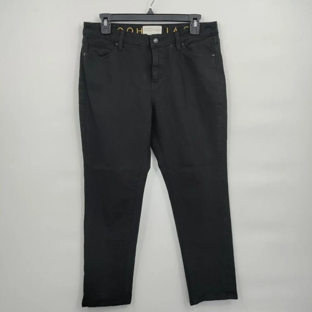 Kate Spade Broome Street Mid-Rise Crop Skinny Jeans Stretch 29 Women Black